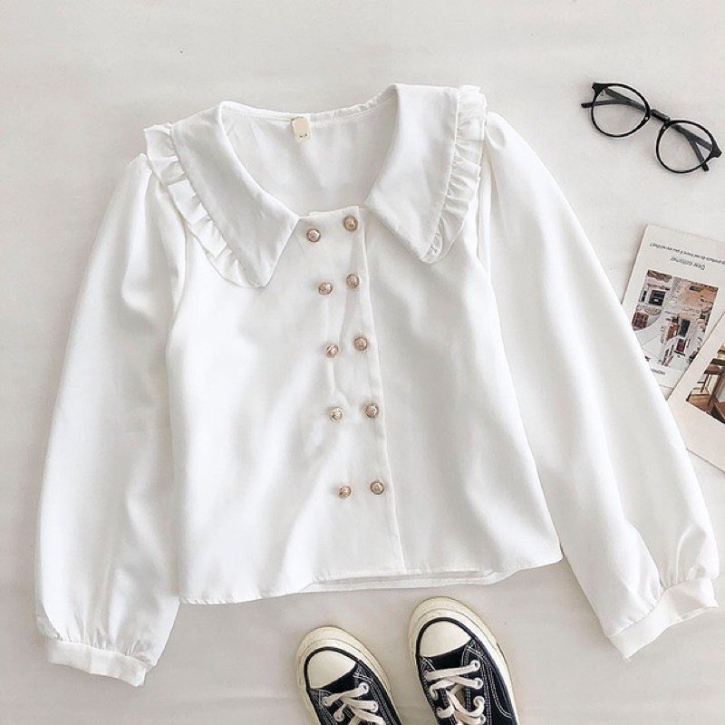 BLOUSE WANITA/BLOUSE BLONI FULL KANCING DAILY BUSUI WANITA BLOUSE MOSCREPE/TOMISHA BLOUSE FULL KANCING-2