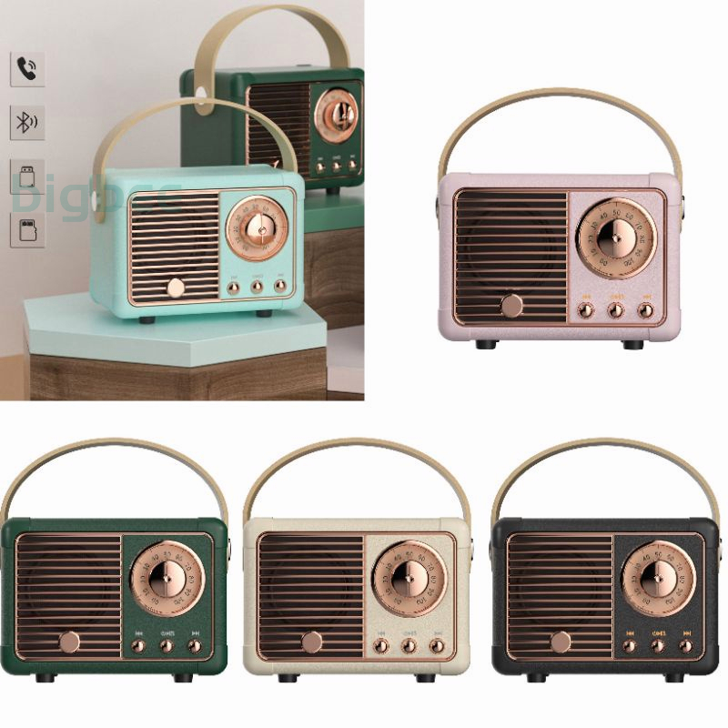 speaker mini lucu retro bluetooth / speaker portabel bluetooth mini bass-hm11