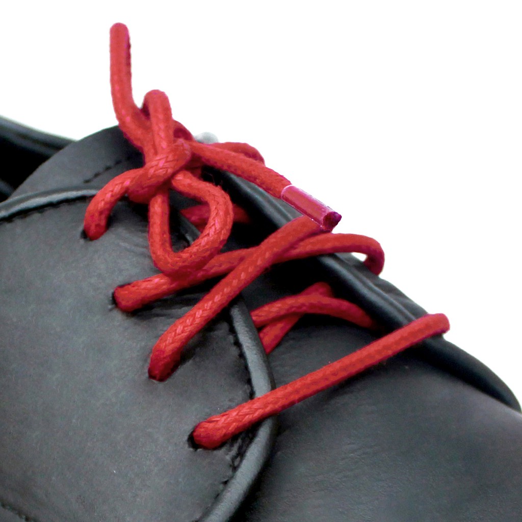 MR Shoelaces RD17 Red (Merah) Tali Sepatu Lilin 2-3mm Bulat Round 50cm 60cm 70cm 80cm 90cm 100cm 120cm 150cm (Waxed Laces) - Premium Shoelace