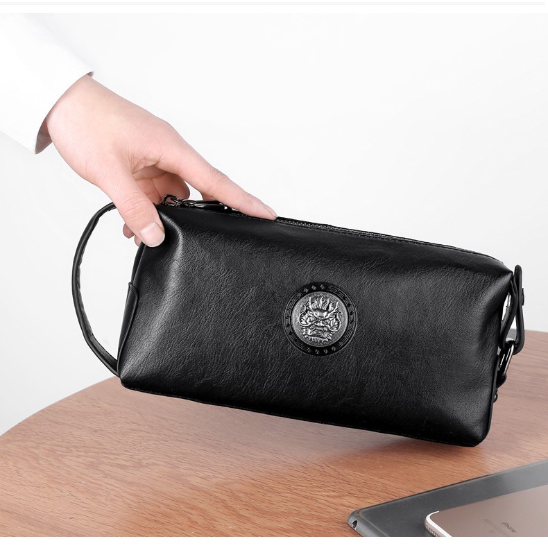 Handbag Pria Clutch Kulit PU Leather Men's Business Aussie Style High Quality / Tas Tangan Import