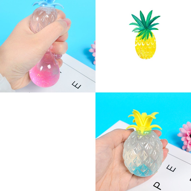 Mary 1Pc Mainan Canda Praktis Interaktif Penghilang Stress Nanas Novelty Toy Fidget Set Spongy Pinch Fidget Vent