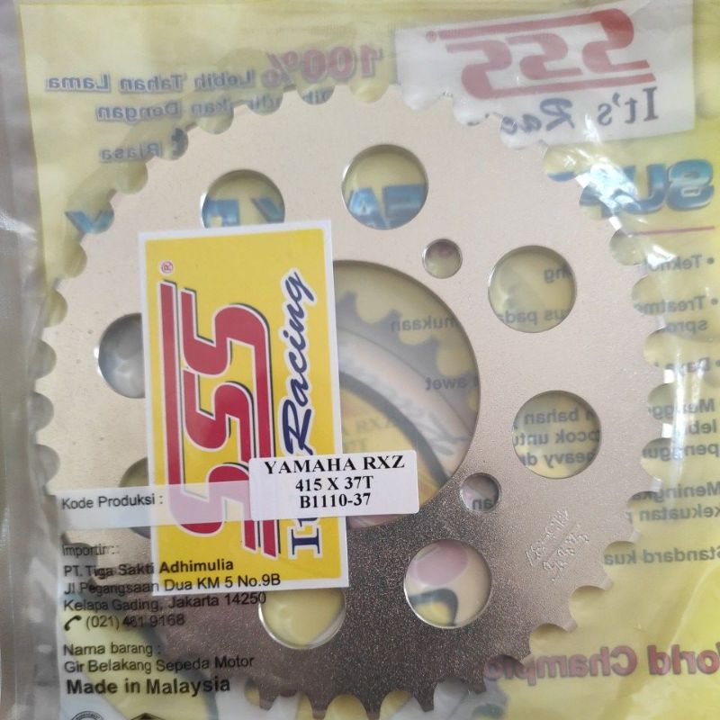 Gear Belakang SSS 415 28 30 31 32 33 34 35 36 37 38 39 40 41 RXZ RXKing Jupiter Vega MX FIZR-SSS 415-37