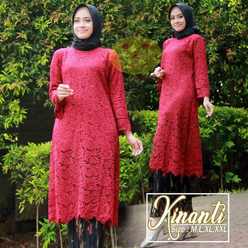 pakaian terlaris/tunik brukat/pakaian wanita/fashion wanita/brukat kintani II/kebaya brukat