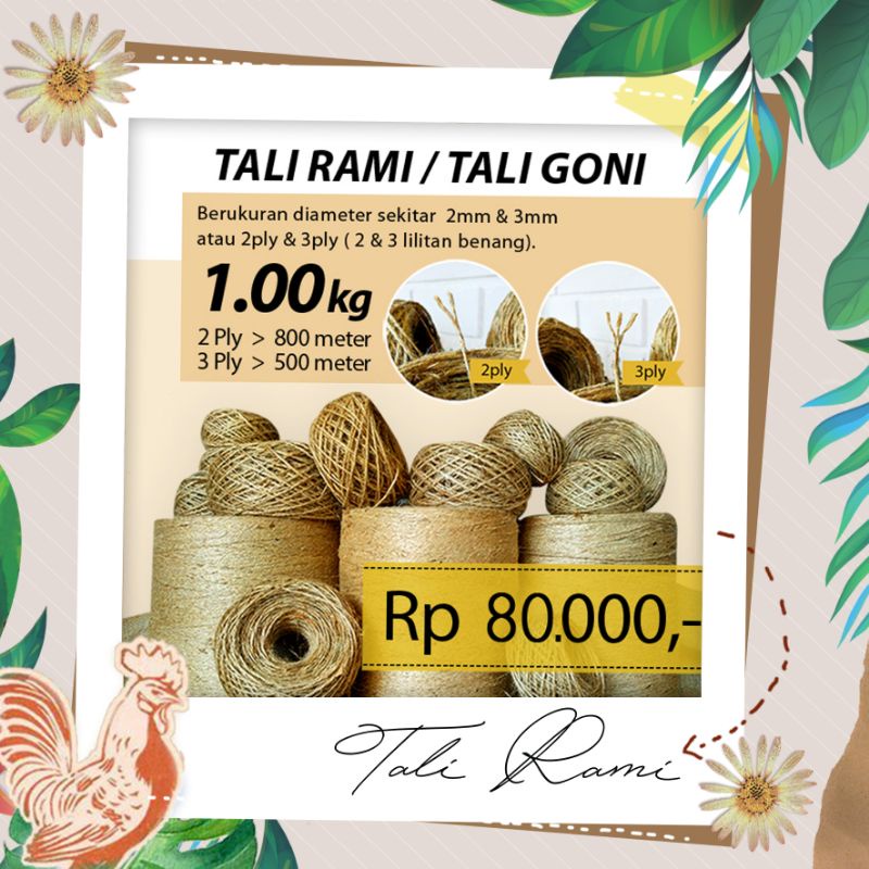 Tali Rami Goni 2ply 800m / 3ply 500m berat 1kg