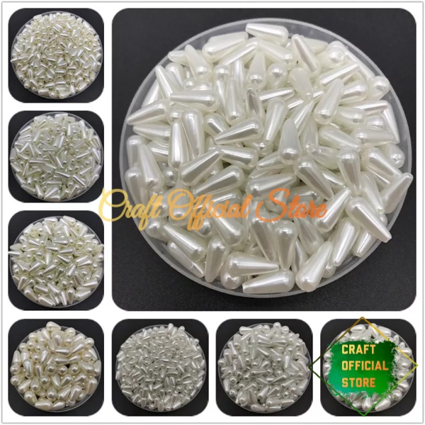 (50 Pcs) Manik Mutiara Tetes Manik Gading