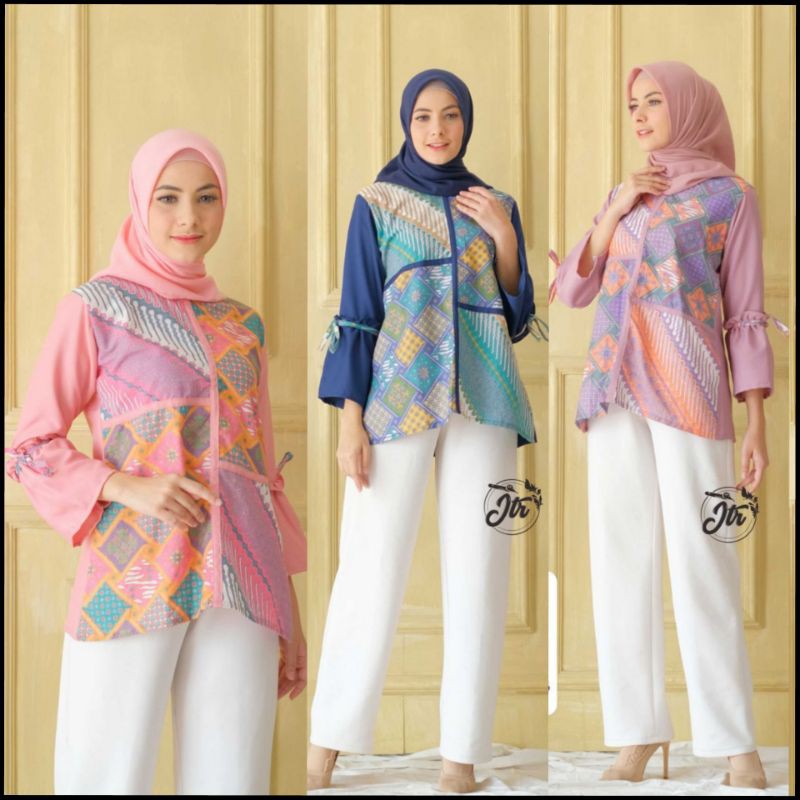 BLOUSE MODERN - ATASAN BATIK WANITA KERJA KANTOR GURU PNS PESTA PERNIKAHAN KONDANGAN ORIGINAL MASAYU