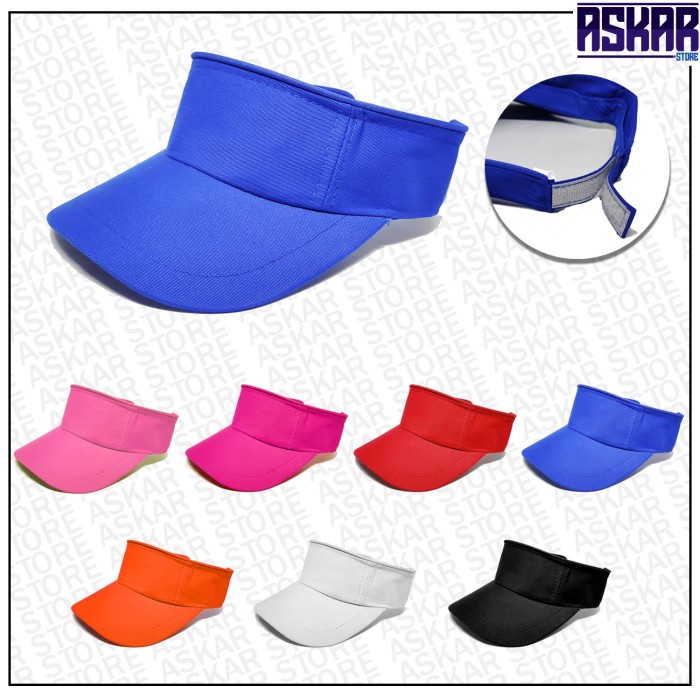 Topi Tennis / Topi Golf / Topi Hijab / Topi Olahraga / Topi Golf Polos - Biru
