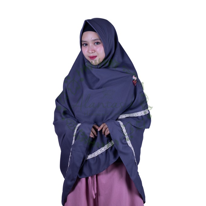 Alantasik - khimar  syari arabian crepe renda / jilbab instan/ humaira arabian R.23