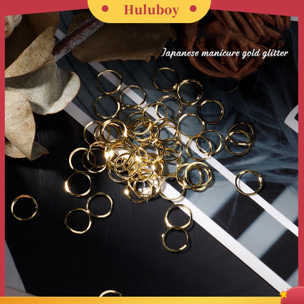 Huluboy Huluboy♡ 100pcs / Set Charms Kuku 3D Efek Glitter Tidak Pudar Bahan Metal Untuk Dekorasi Manicure