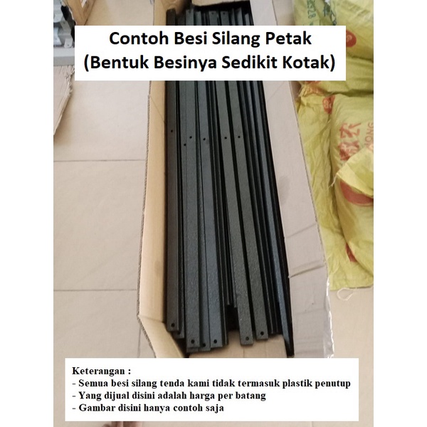 Besi Silang Tenda Lipat Dengan Lebar Besi 2,3cm Atau 2,5cm (Warna Besi Hitam)
