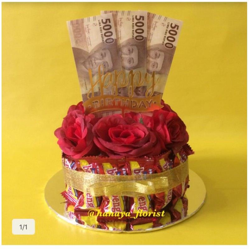 Snack tart / Kue ulang tahun snack + uang asli