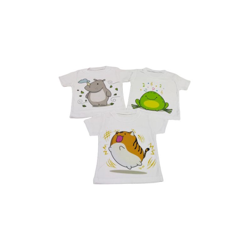 3pcs Kaos Oblong Anak 1-5th size S, M, L, XL/Kaos Anak/Kaos Unisex/Baju Lengan Pendek Anak/Kaos Bayi