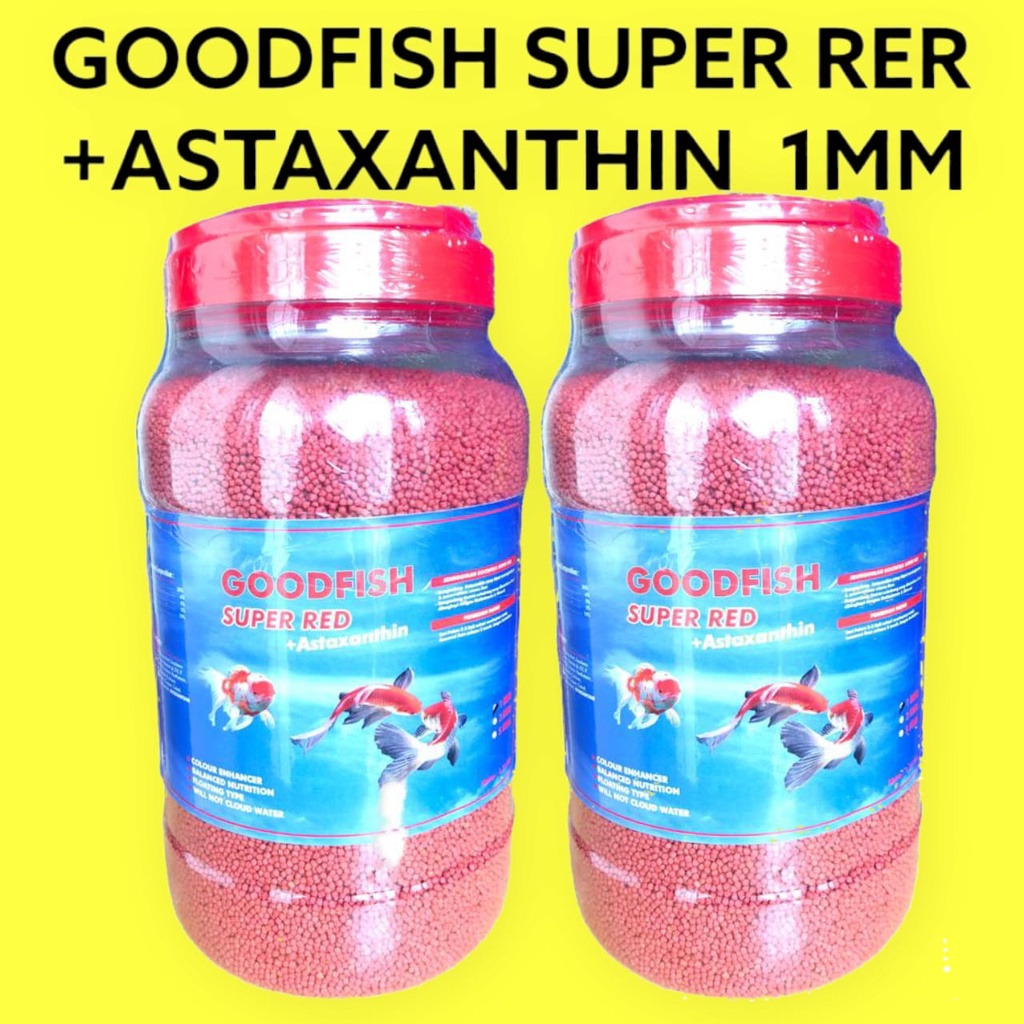 PELET IKAN KOKI KOI GOODFISH SUPER RED +ASTAXANTHIN 1.25 KG 1MM