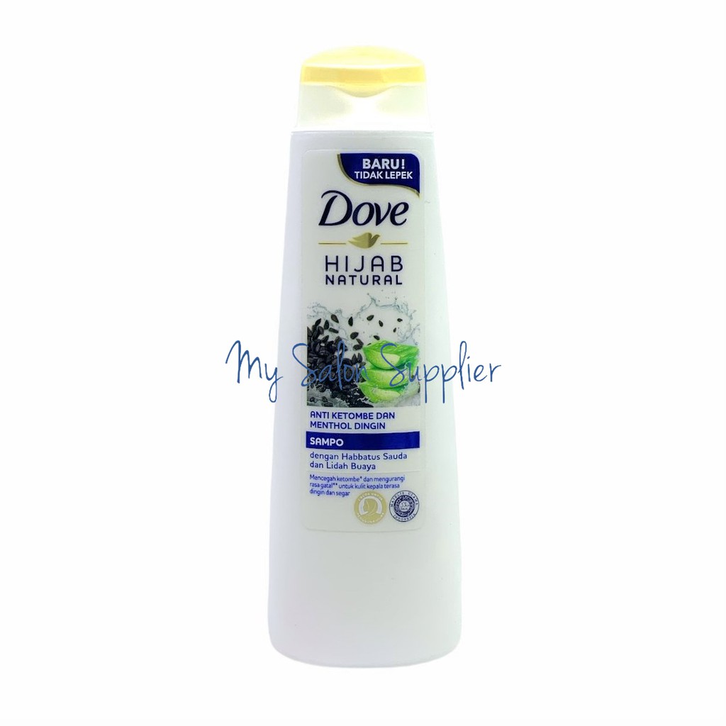 Dove Hijab Natural Anti Ketombe dan Menthol Dingin dgn Habbatus Sauda dan Lidah Buaya Sampo Shampoo 135ml