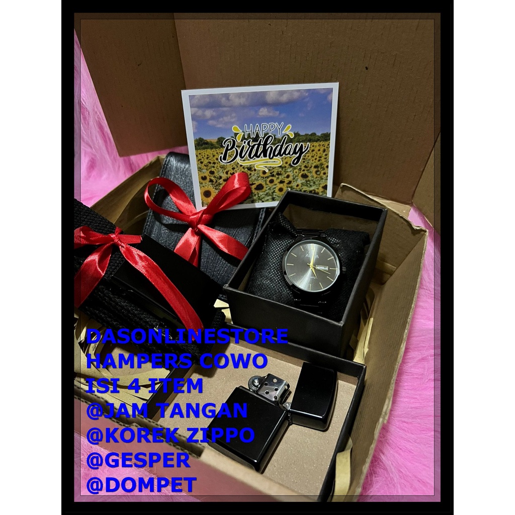 

Hampers kado ulang tahun cowok / hampers black / kado anniversary cowo - Paket 1, BIRTHDAY MURAH