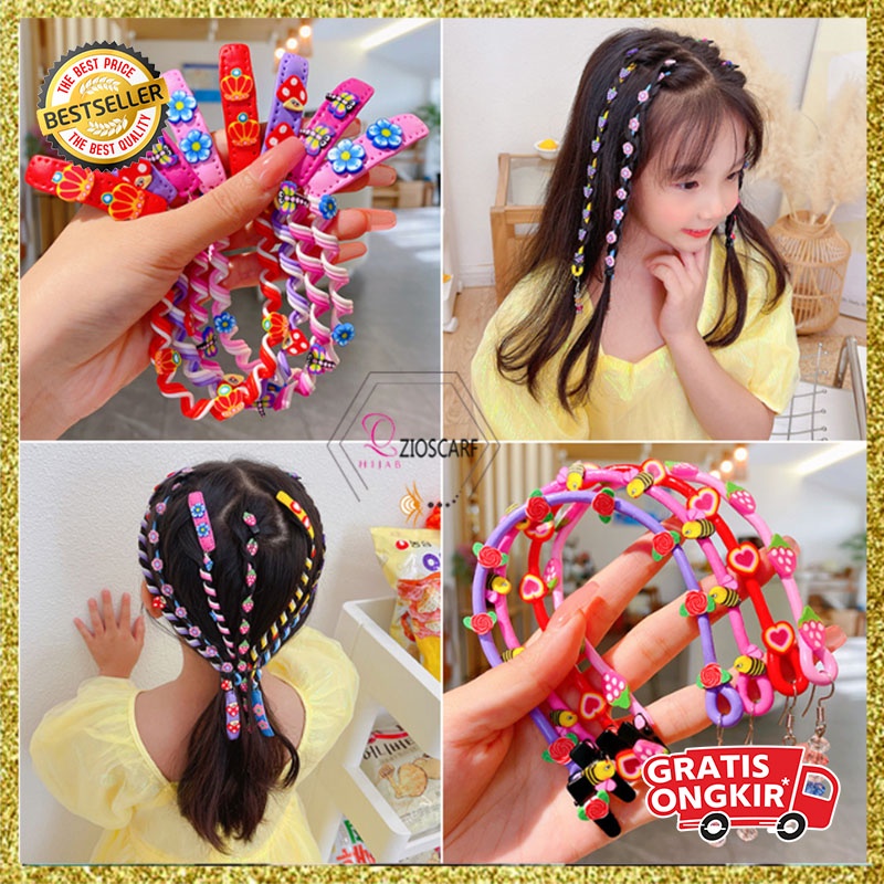 Ikat Rambut Korea Anak Perempuan Motif Lebah Aksen Panjang Melilit Aksesoris Hiasan Wanita bahan import AK163