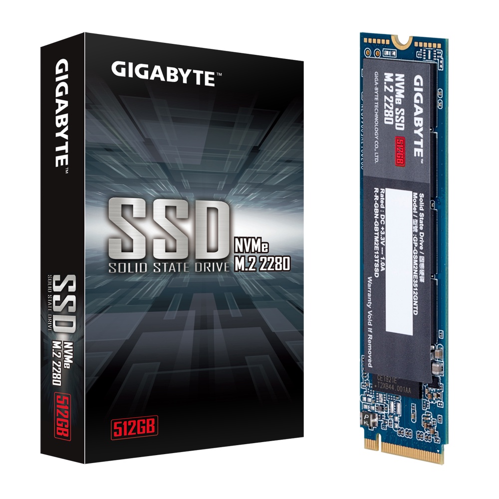 SSD GIGABYTE 512GB - NVME 1.3 PCIe Gen3x4 PCIe M.2 2280 M2