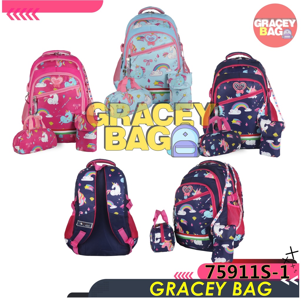 GB-75911 Tas Ransel Anak Perempuan / Remaja Silvergirl