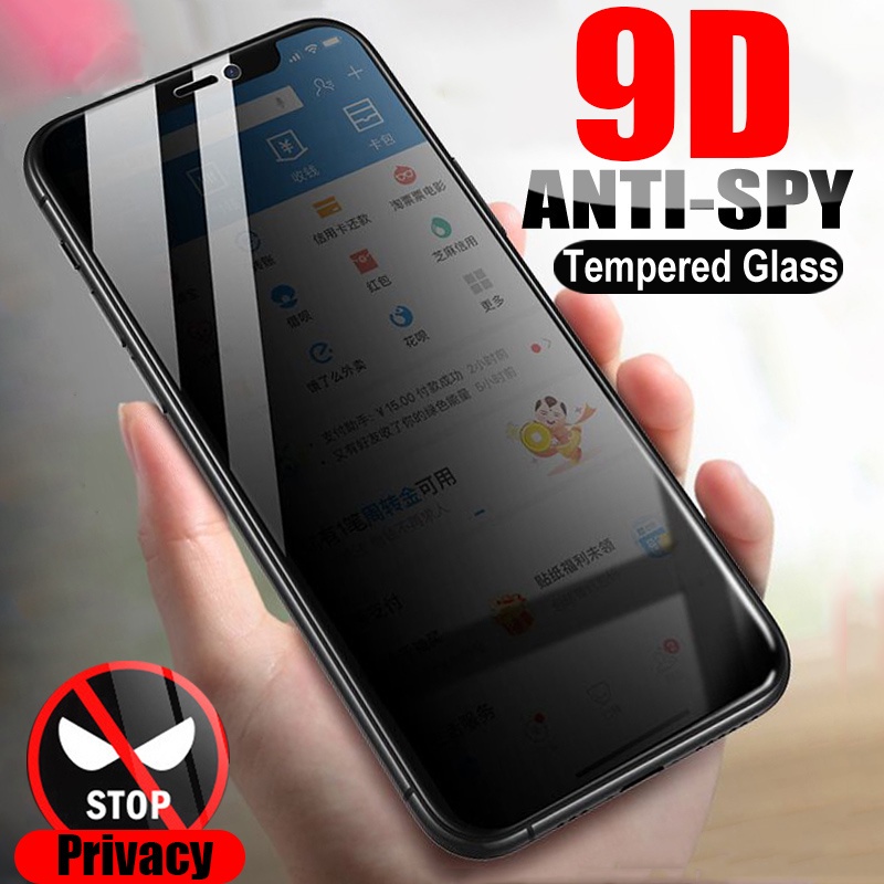 Pelindung Layar Tempered Glass Anti Spy Untuk iPhone 11 12 13 14 Pro Max XR X XS Max 7 8 Plus 12 13 Mini SE 2020