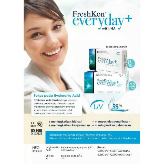 

Softlens bening harian freshkon everyday + with HA daily