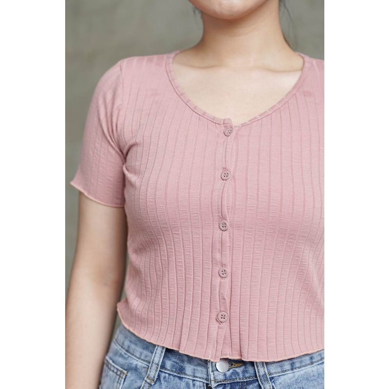 Amarilis Knit Crop Top Atasan Wanita Blouse