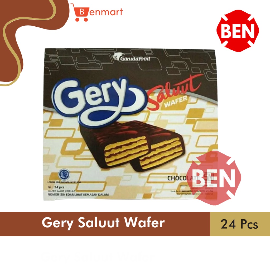 

GERY SALUUT WAFER 1 PAK ISI 24 pcs - Chocolate Coklat Cokelat Salut Dus Box Bungkus Geri Biskuit