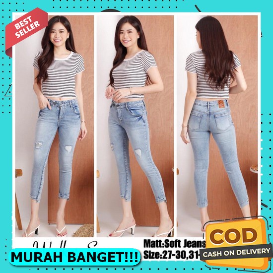 Celana Baggy Pants Jeans Wanita, Baggy Pants Jins Model Rawis, Celana Perempuan Pinggang Karet Tali,