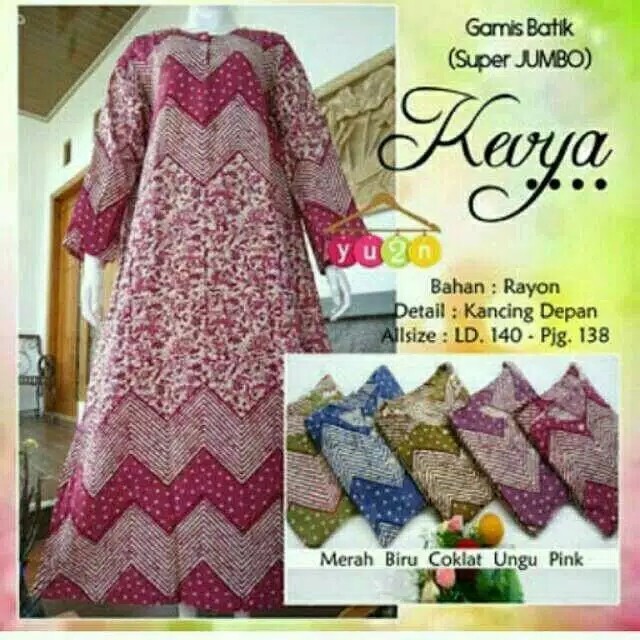 Longdress Jumbo Kevya Daster | Gamis Batik Super Jumbo