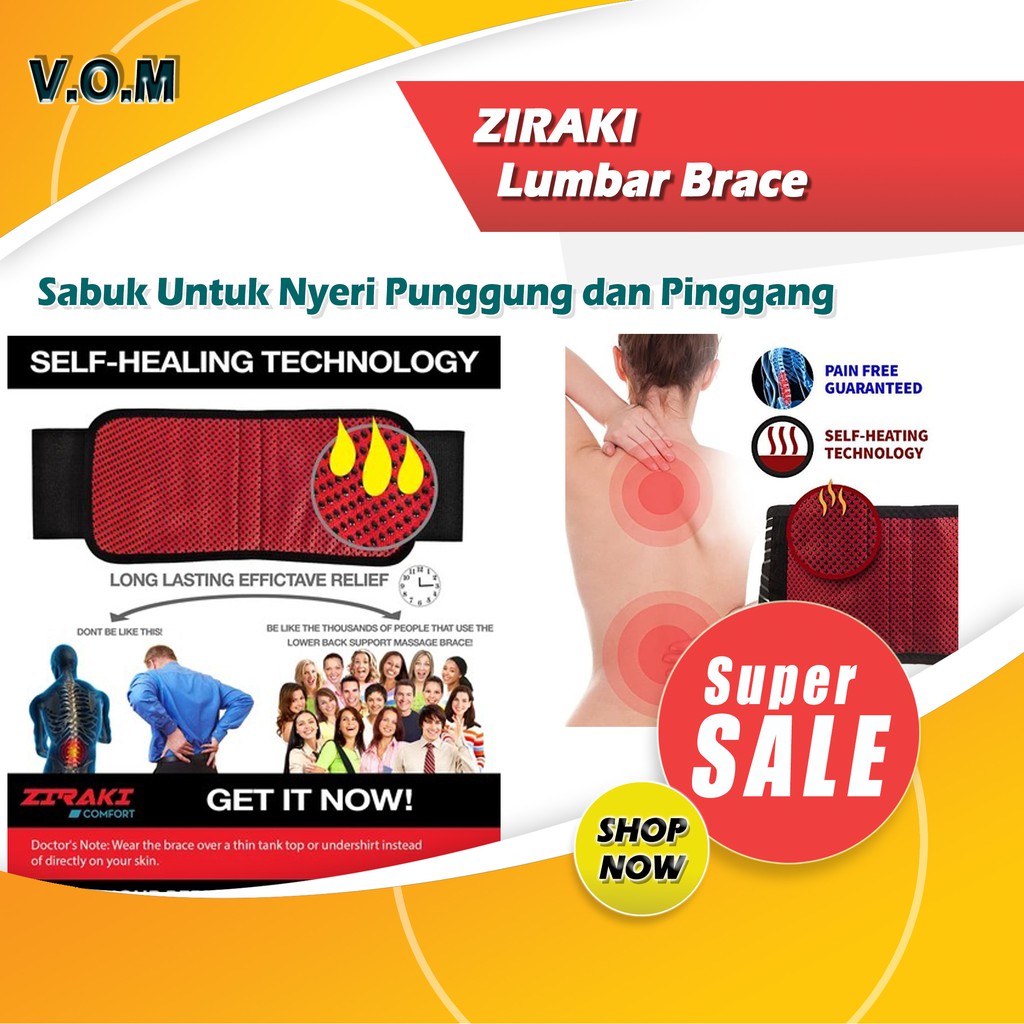 VOM ZIRAKI Lumbar Brace Sabuk Untuk Nyeri Punggung dan Pinggang 0617