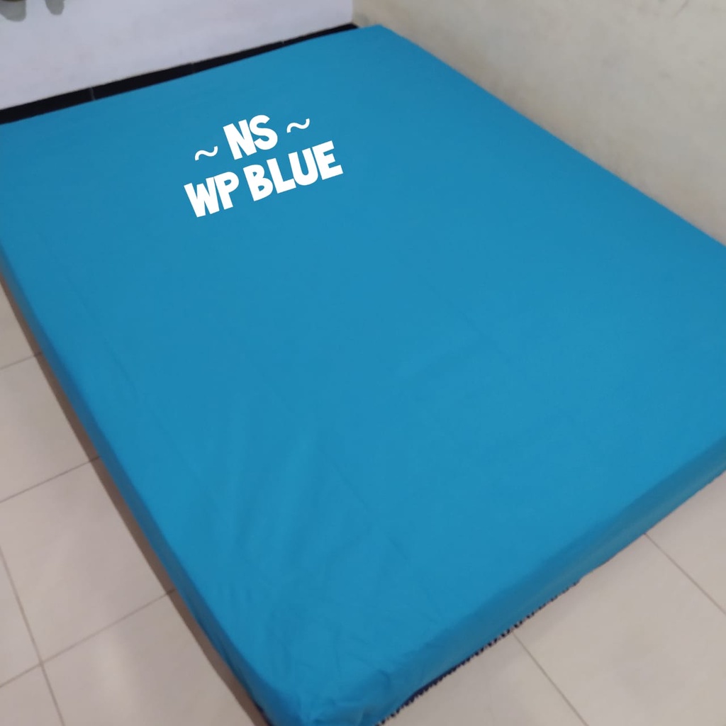 SPRAI WATERPROF sprei anti ompol WP polos anti air grosir sprei murah-WP BLUE