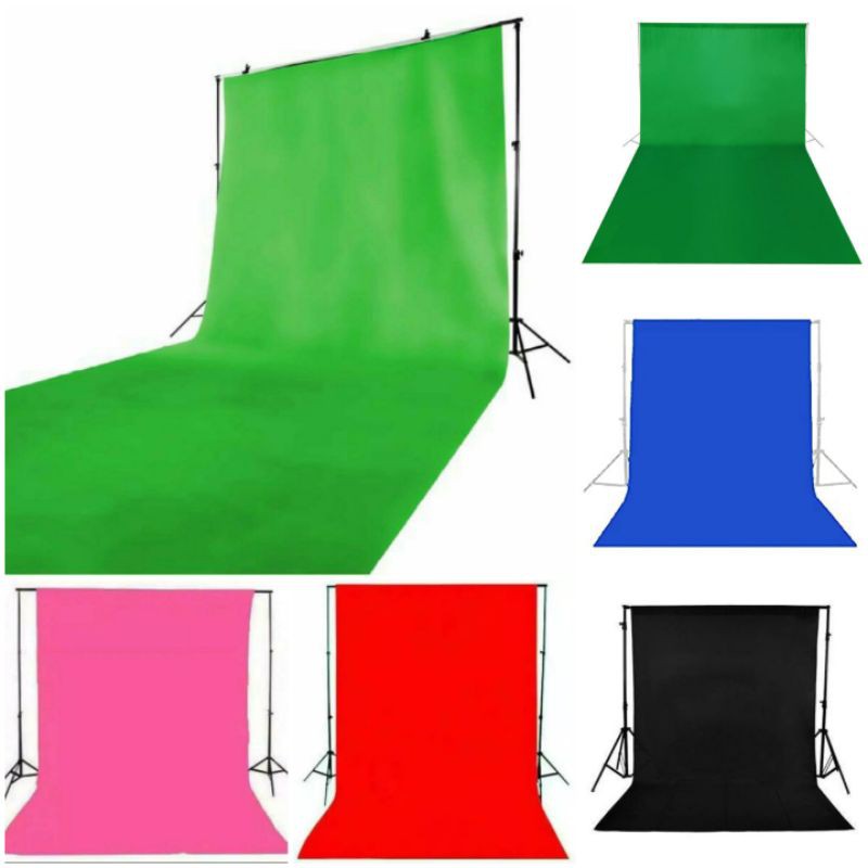 green screen Screen Background Layar Latar belakang hijau green biru merah hitam putih pink bahan spunbond(warna) 160cmx1m