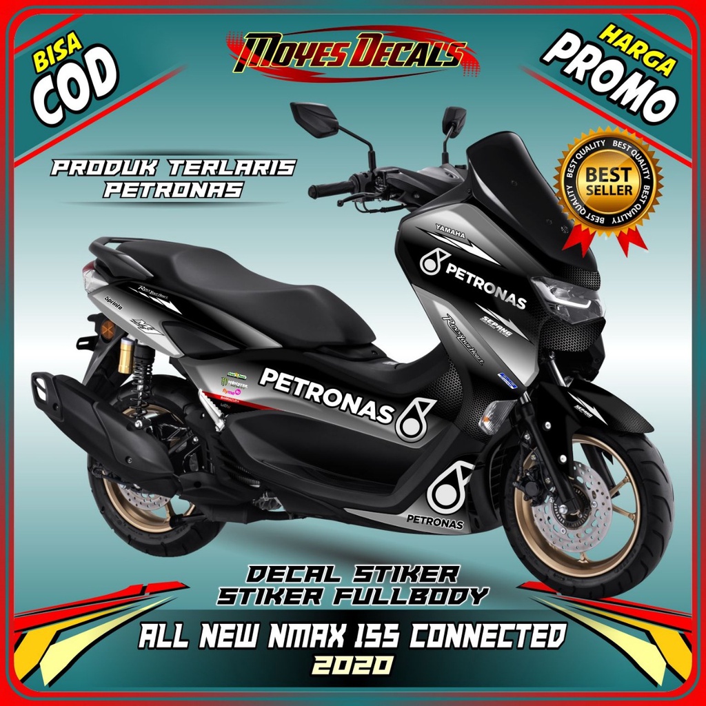 Decal Stiker All New NMAX 155 Connected - Motif Petronas Silver Putih Sticker Motor