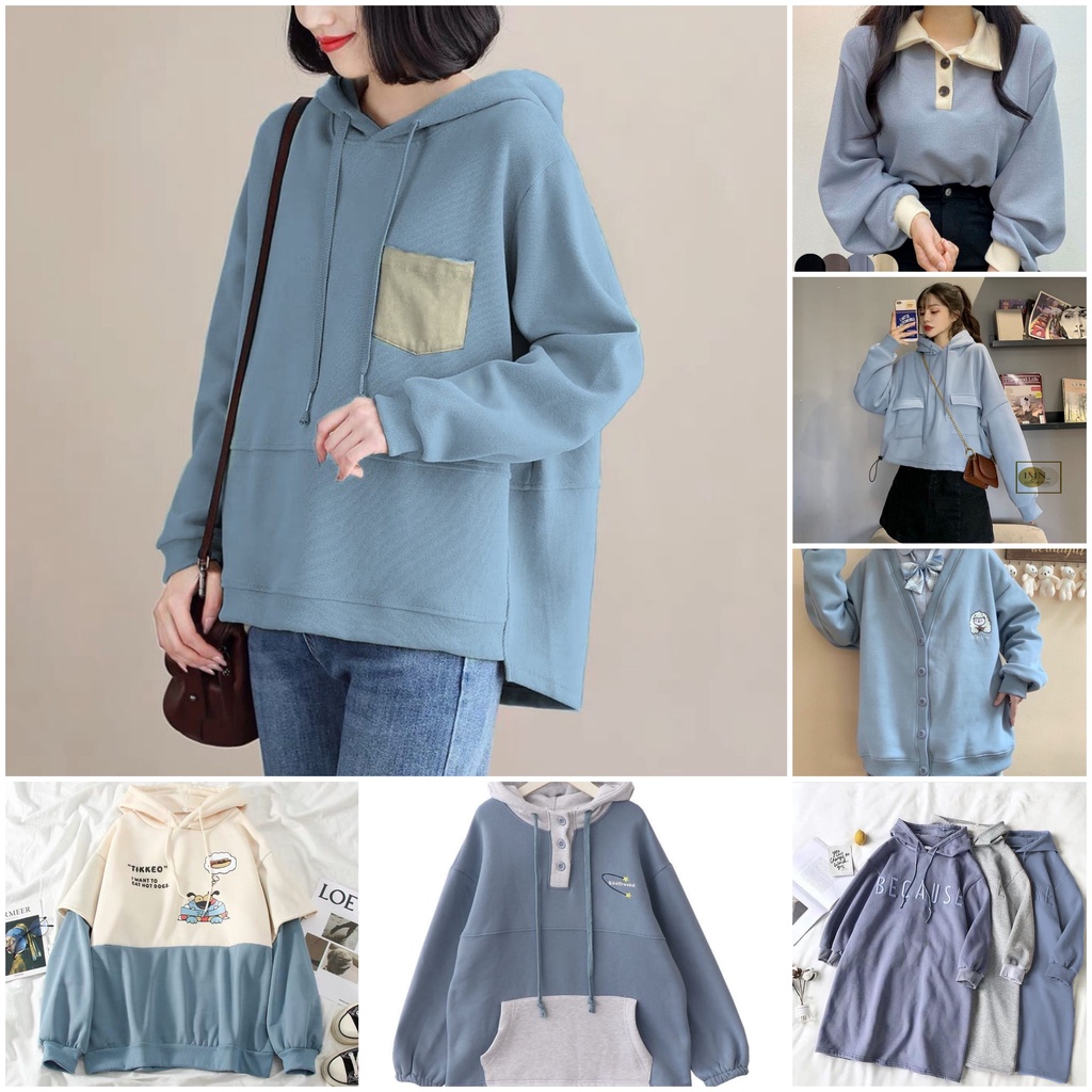 hoodie Sweater SERIES DENIM SOFT sweater oblong - crewneck pria wanita