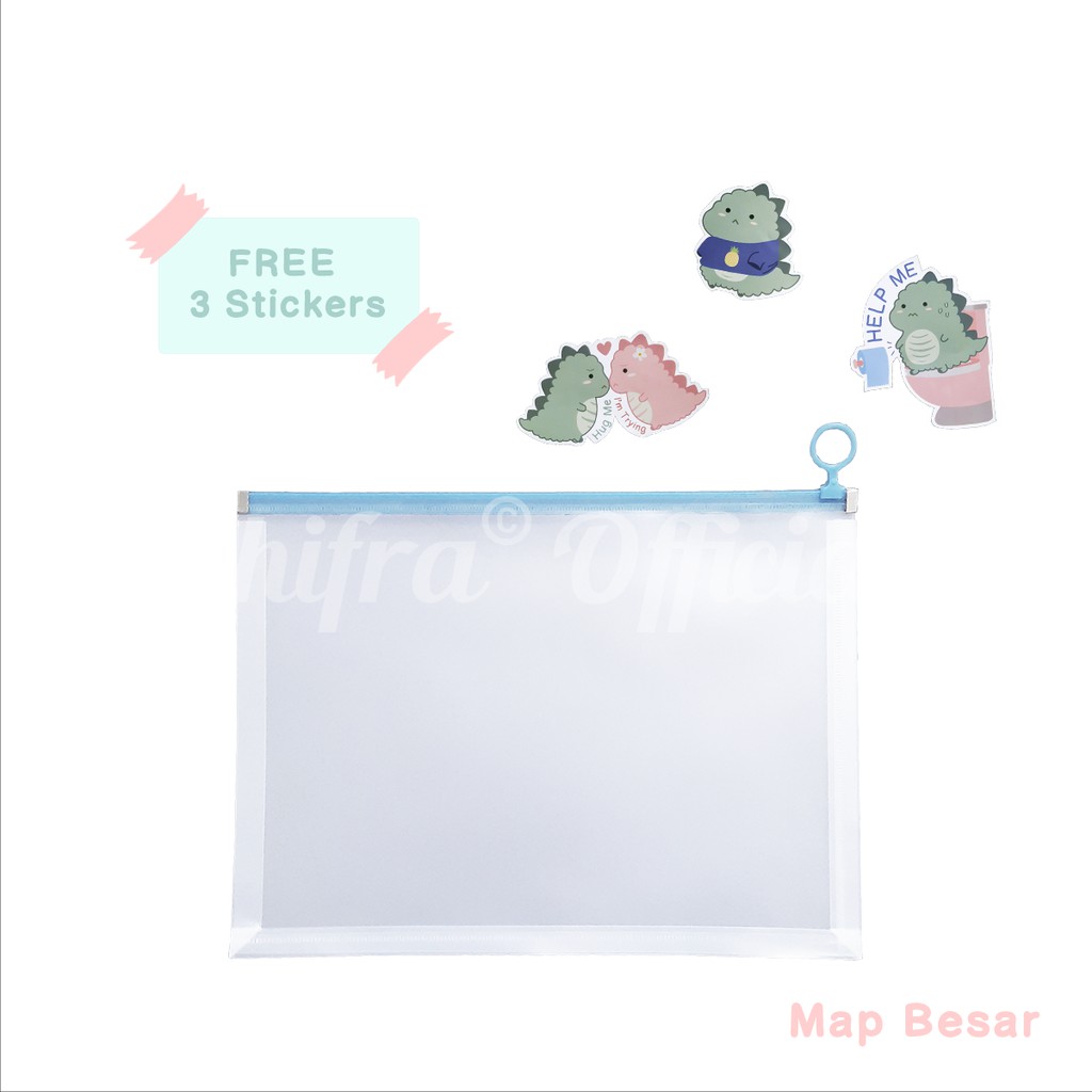 TEMPAT MASKER POUCH MASKER TEMPAT DOKUMEN TRANSPARAN SIZE A4 &amp; A5 STICKERS SHIFRA