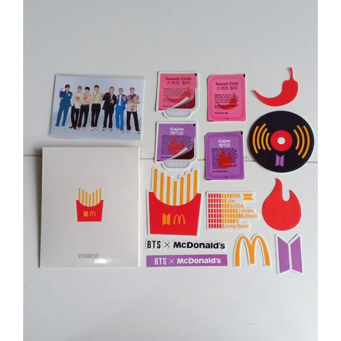 (READY) BTS MCD official merch sticker pack bundle gift pc grup