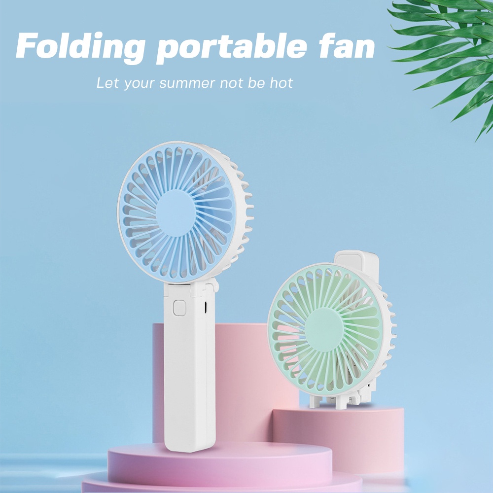 【Beli dua diskon 20%】 goojodoq Foldable Kipas Angin Mini Genggam Cute / Mini Fan Portable