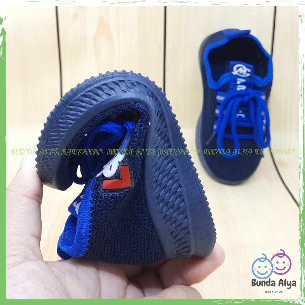 Sepatu Anak IMPORT Usia 2 3 4 5 6 Tahun Sol Lentur NAVY  Sepatu Anak Cowok Anti Licin 22 Sampai  31 Alas Karet