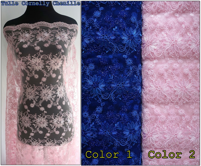 Kain Brukat / Kain Brokat - Tulle Cornelly chenille