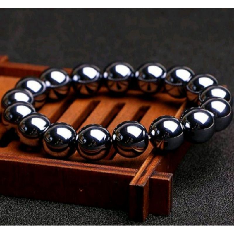 gelang hematite blustin teraheartz asli magnet dan non magnet bagus untuk jantung