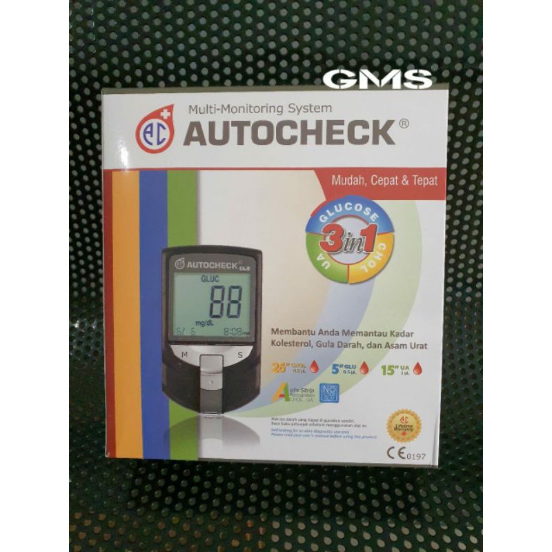 Autochek Alat Cek GCU 3 in 1 / Alat Cek Gula, Asam Urat, Kolestrol