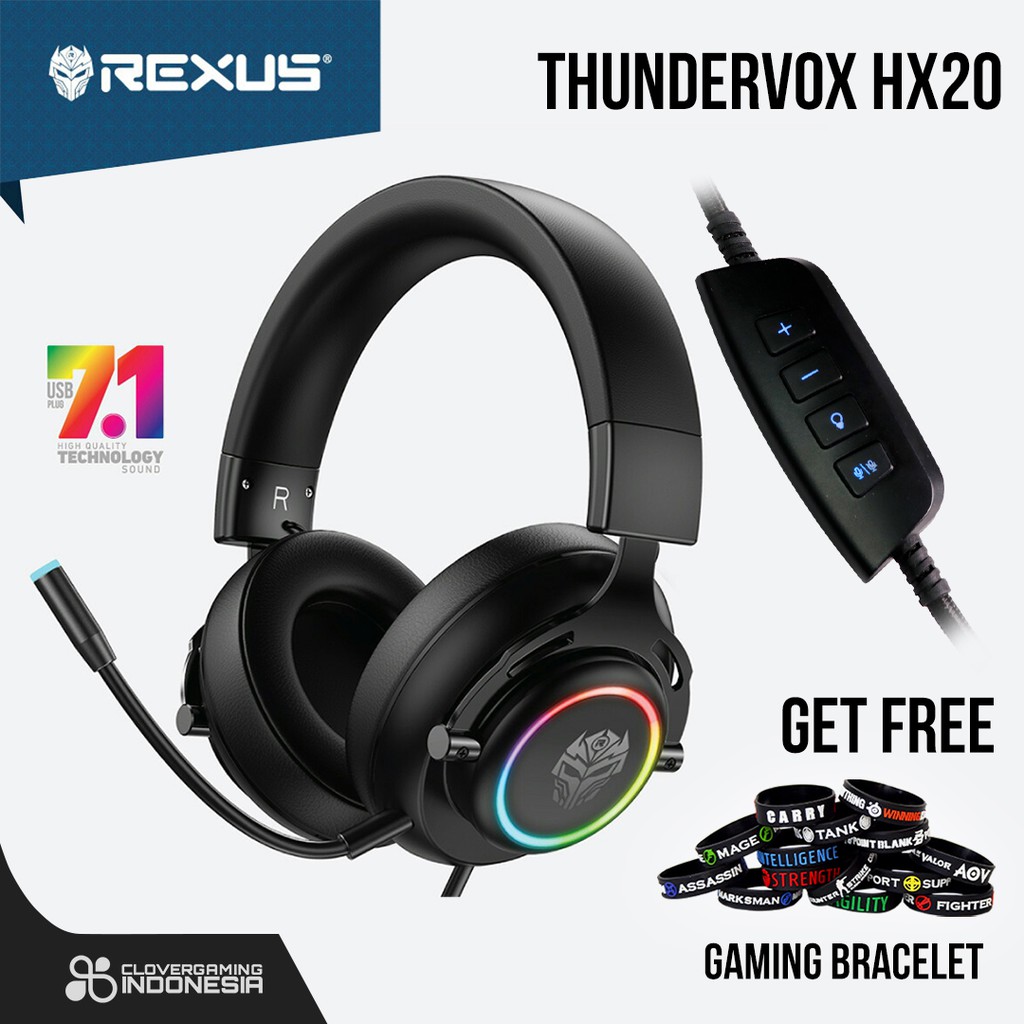  Rexus Thundervox  HX20 7 1 Virtual Surround Sound Gaming 