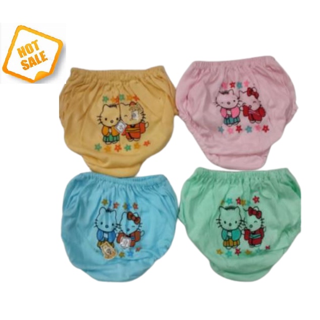 6 Pc Celana Dalam Anak Perempuan CD Anak Lusinan Hello Kitty Princess Halus Tebal Katun 100%