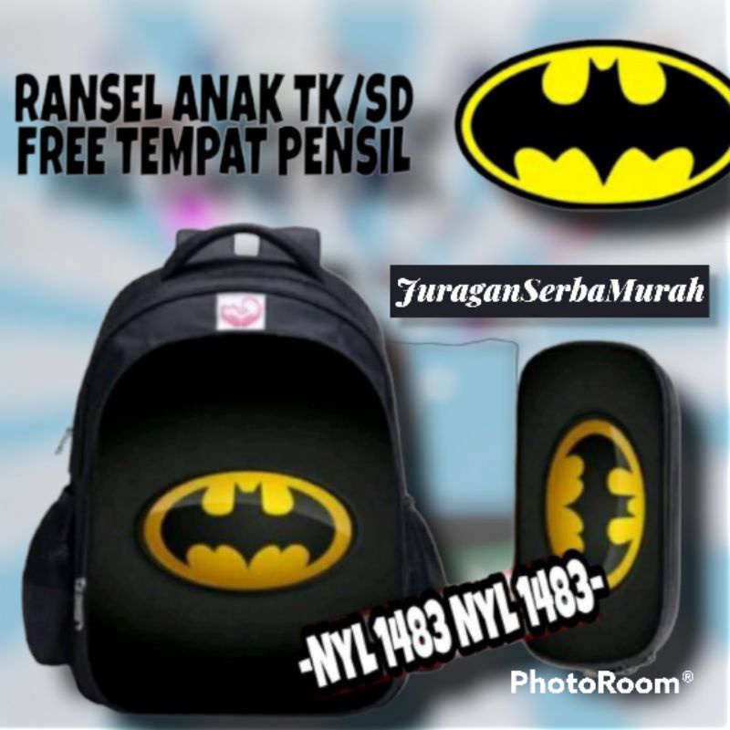 Tas Ransel Fashion Sekolah Anak Laki Laki PAUD TK SD Marvel Super Hero Batman