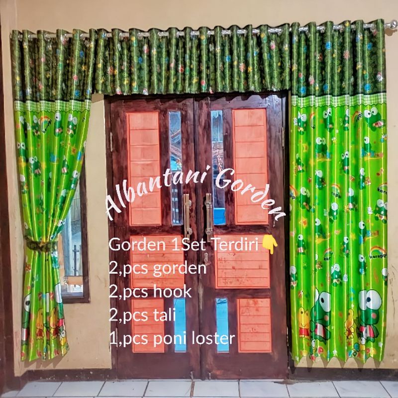 Gorden 1 Set Jendela Dan Pintu Poni Gorden Karakter Hordeng Jendela Minimalis Tirai Lipat Sekat Ruan