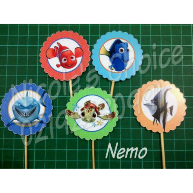 

Cupcake toppers Nemo tema ultah