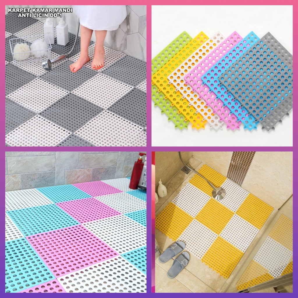 Karpet Kamar Mandi Anti Slip Polkadot 30cm x 30cm Alas Kamar Mandi Anti Licin Bathroom Non-slip Mats -Wonderdekorasi