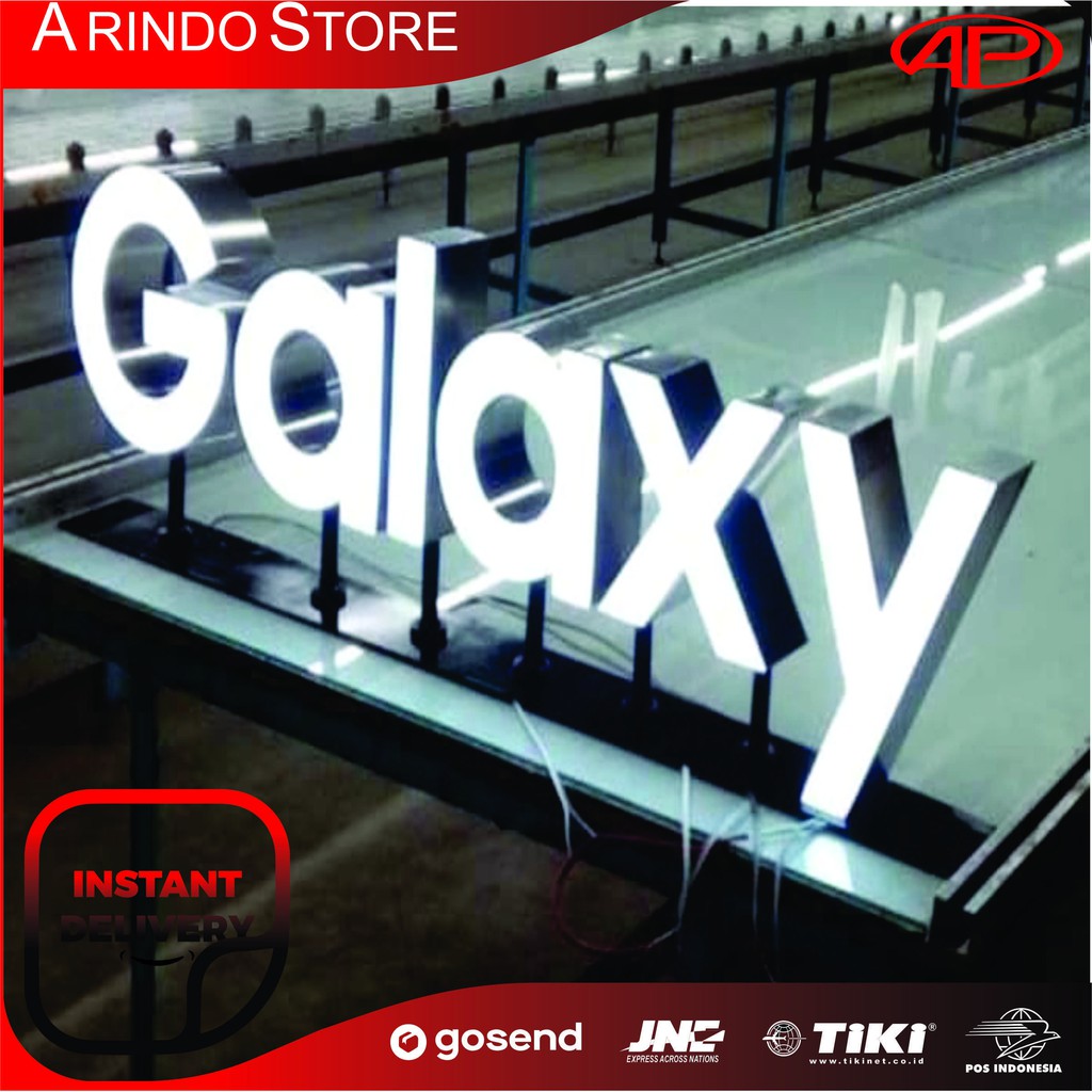 Huruf stainless timbul LED akrilik bagus