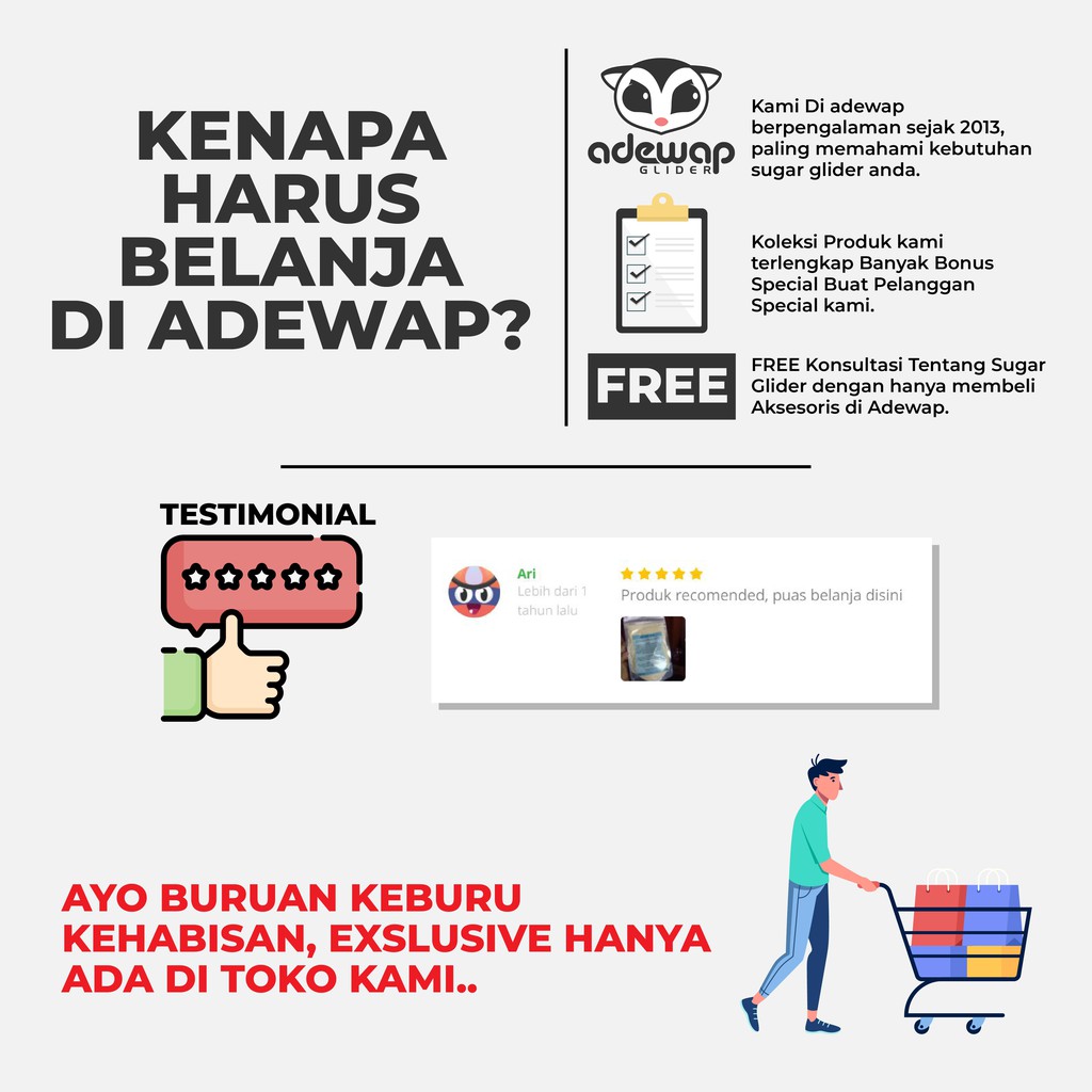 ADEWAP GLIDER HPW Instan Sugar Glider Campuran Nutrisi High Protein Wombaroo - 50Gr