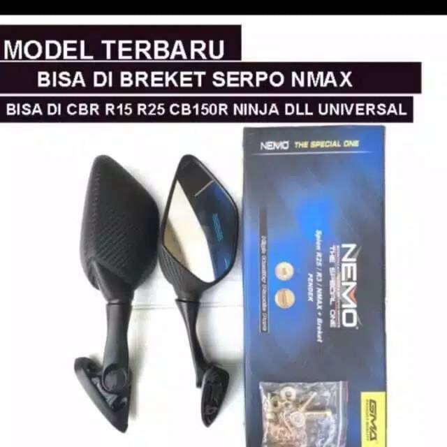 Spion R25 Nemo Tangkai Tanggung Universal R25,R15,Nmax,Pcx,Xmax,Lexi &amp; Motor lain nya