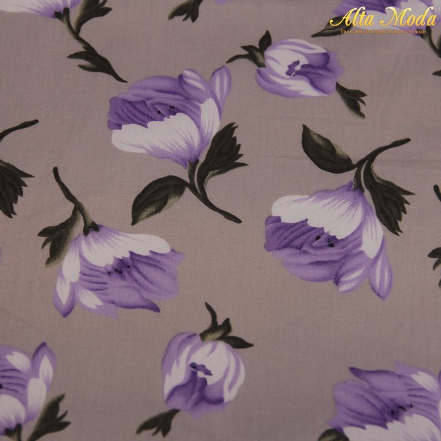 

Alta Moda Katun Abu Motif Bunga Ungu (1M)